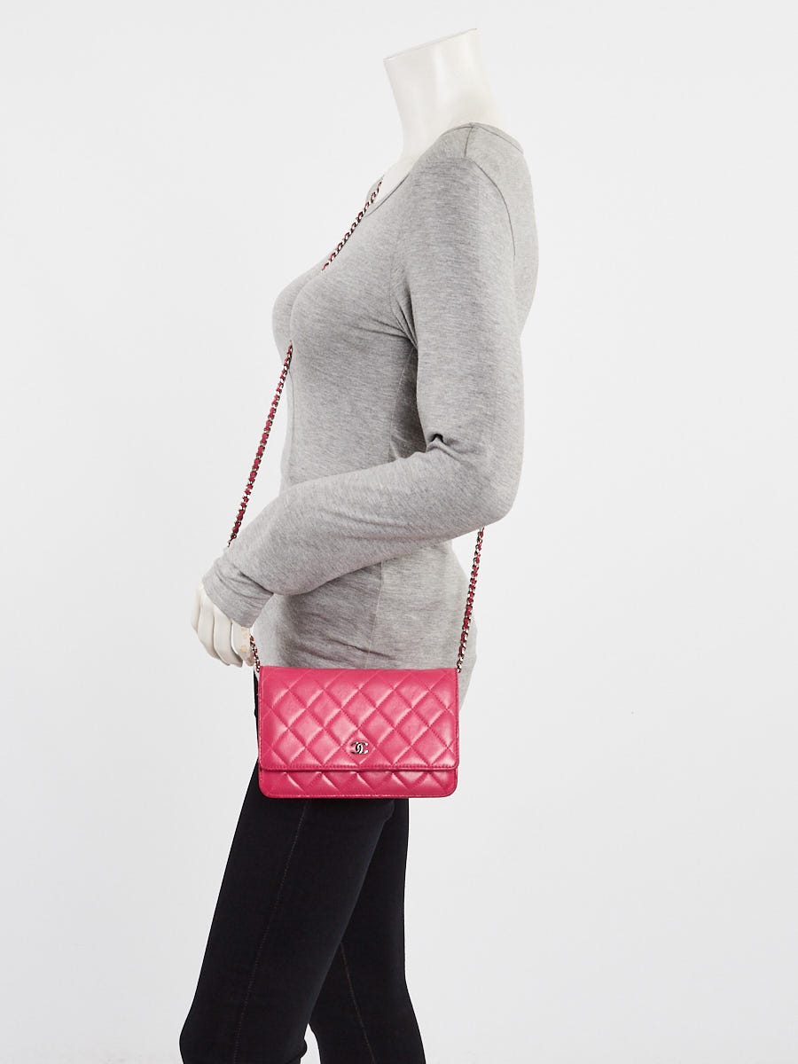 Chanel Pink Quilted Lambskin Leather Classic WOC Clutch Bag
