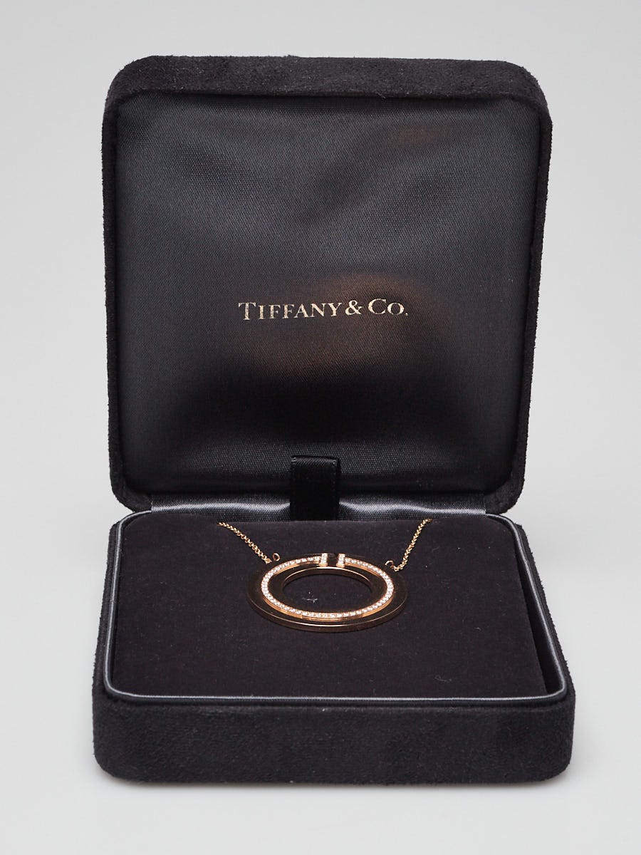Tiffany 
Co. 18k Rose Gold and Diamond Tiffany T Circle Pendant