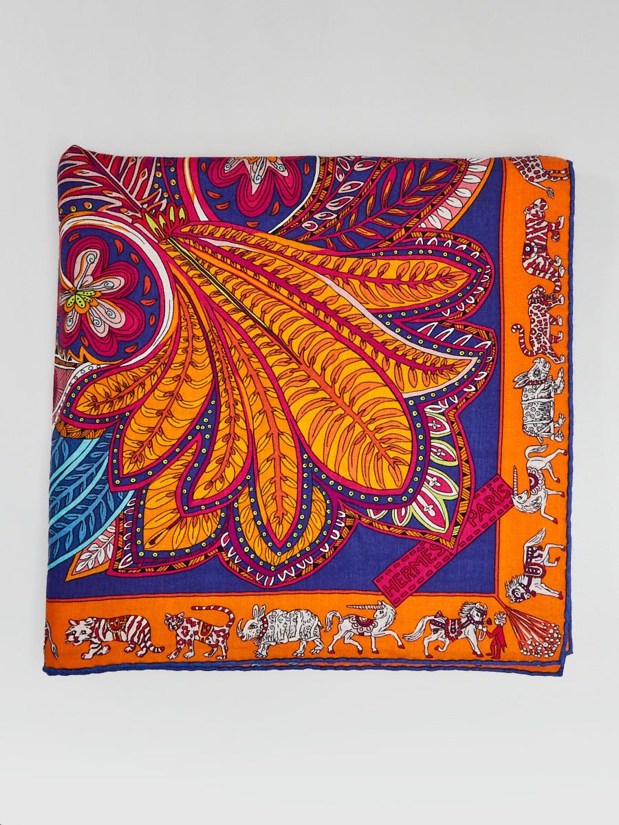 Hermes Multicolor Cashmere And Silk Hand Rolled Le Jardin De La