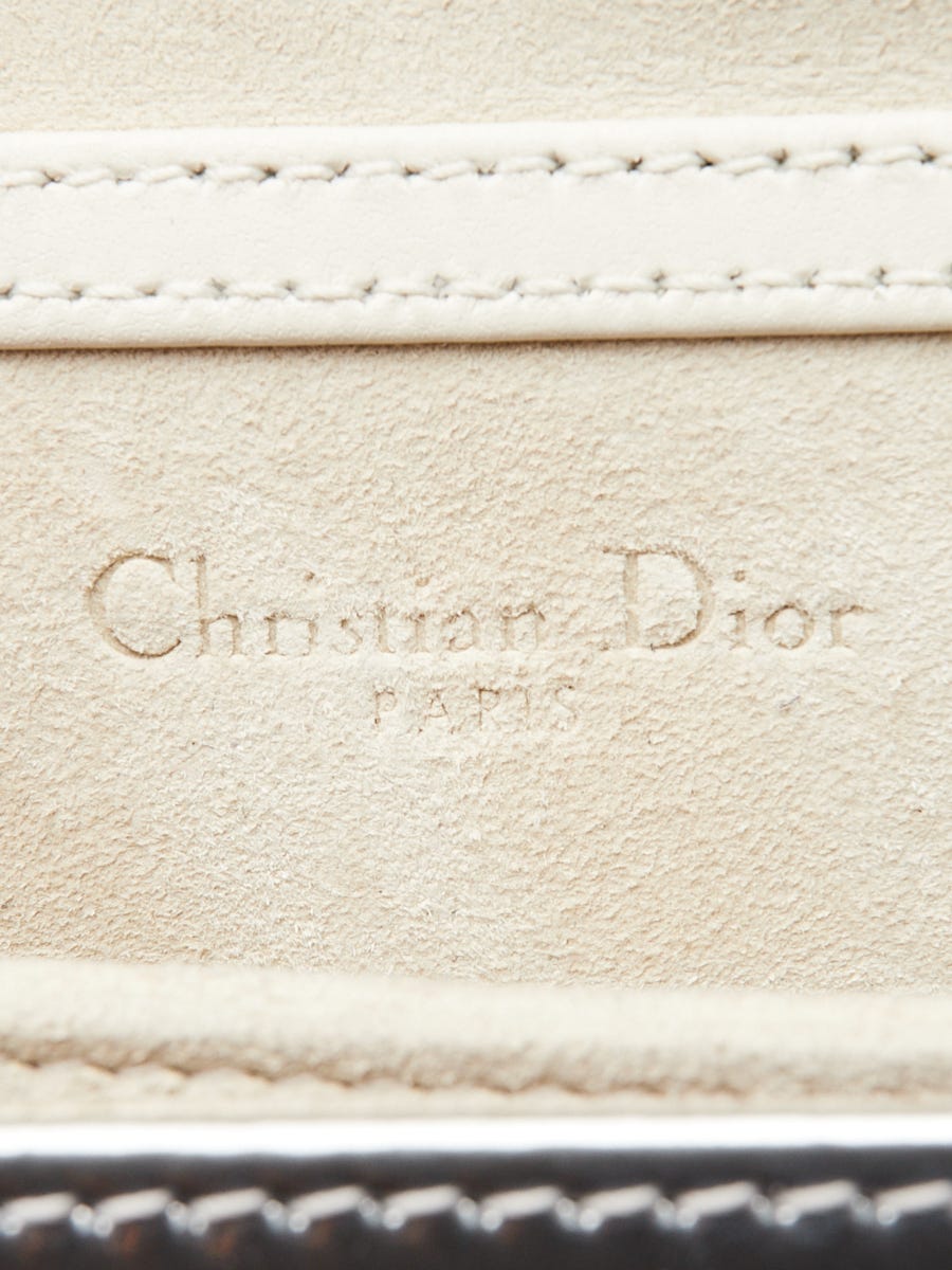 Christian Dior Metallic Silver Studded Cannage Leather Vertical