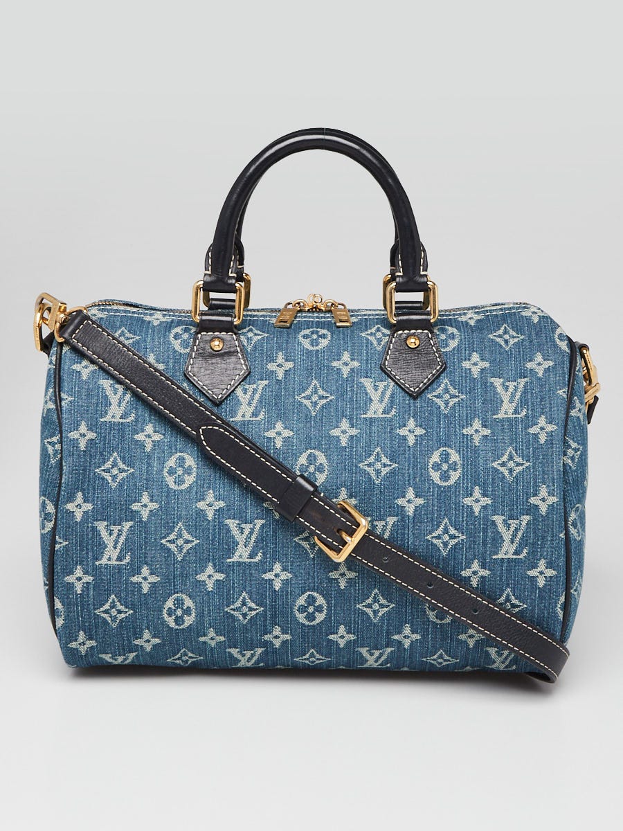 Louis Vuitton Blue Monogram Denim Speedy Bandouliere 30 Bag Yoogi s Closet