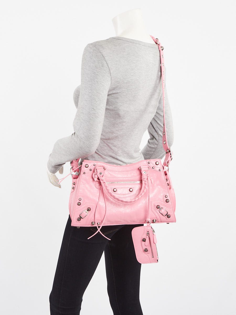 Balenciaga Sweet Pink Lambskin Leather Small Neo Cagole City Balenciaga Sweet Pink Lambskin Leather Small Neo Cagole City