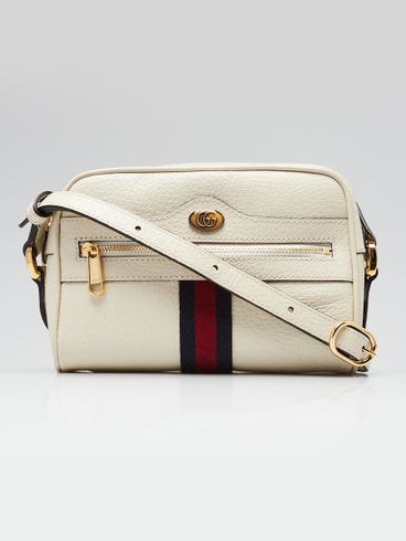 Gucci White Leather Mini Ophidia Crossbody Bag