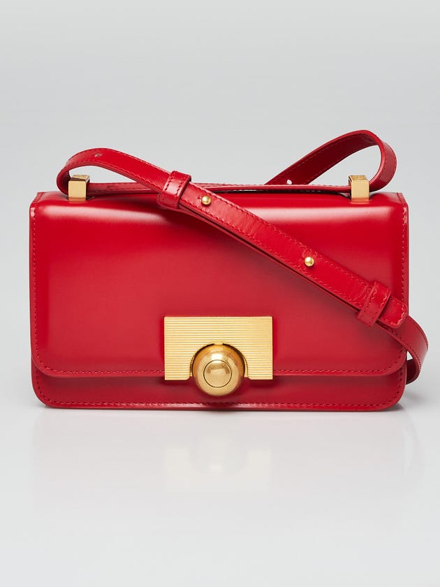 Bottega Veneta Bright Red Spazzolato Calfskin Leather BV Classic Mini Shoulder Bag