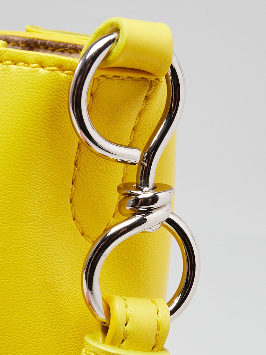 Stella McCartney Yellow Faux Leather Perforated Logo Mini Stella McCartney Yellow Faux Leather Perforated Logo Mini