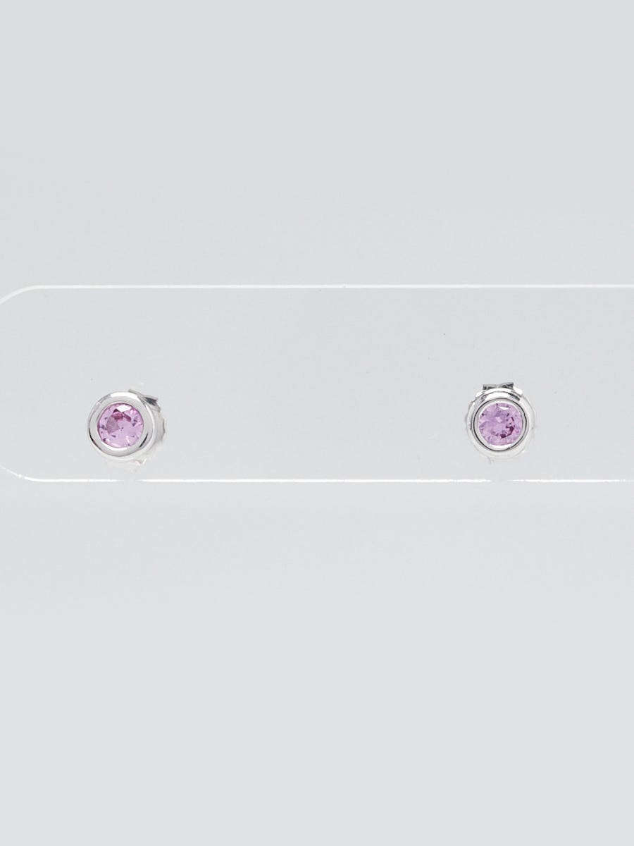 Tiffany & Co. Sterling Silver and Pink Sapphire Elsa Peretti Color by the Yard Stud Earrings ...