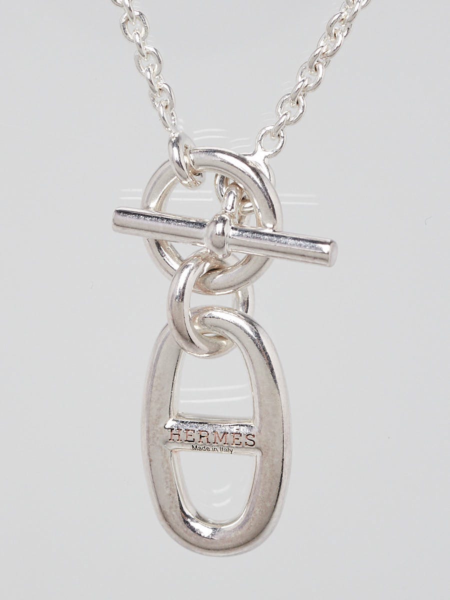 Hermes Sterling Silver Amulette Chaine d'Ancre Necklace