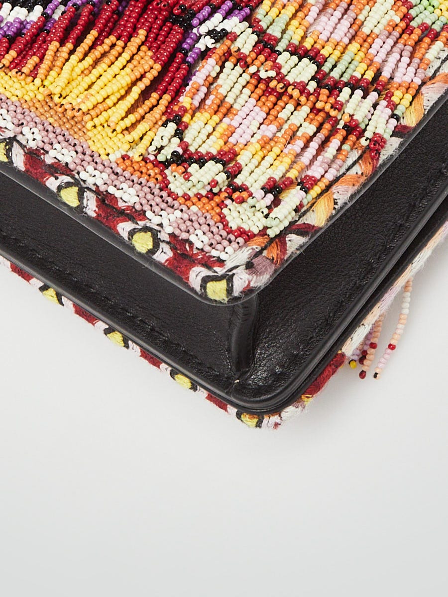 Christian Dior Multicolor Beaded Mini J'Adior Chain Flap Bag
