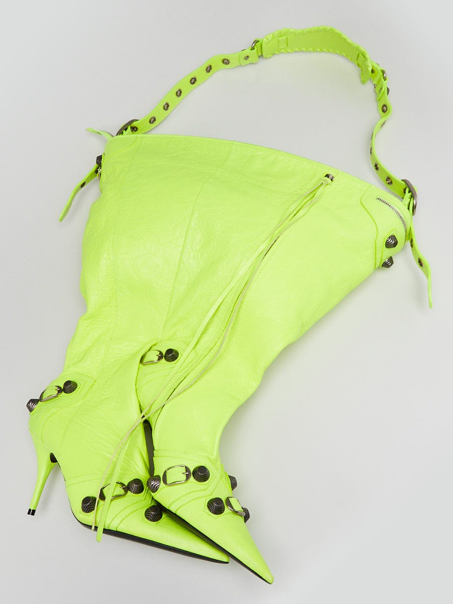 Balenciaga Flou Yellow Leather Le Cagole Boot Shoulder Bag Balenciaga Flou Yellow Leather Le Cagole Boot Shoulder Bag