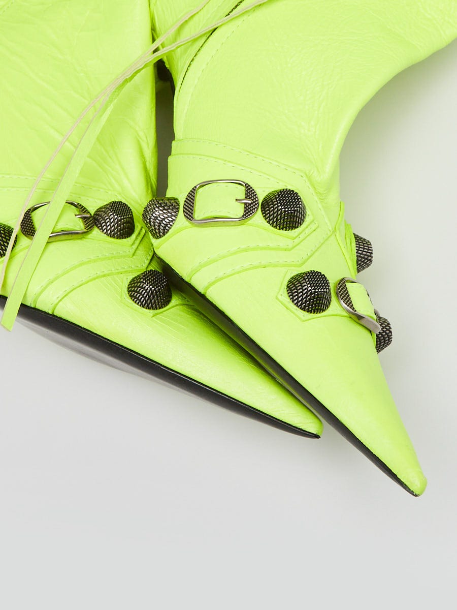 Balenciaga Flou Yellow Leather Le Cagole Boot Shoulder Bag