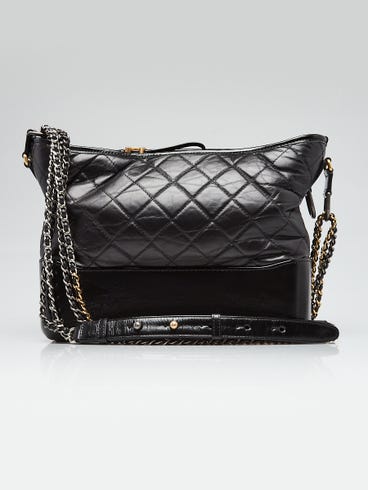 Chanel Black Calfskin Leather Medium Gabrielle Hobo Bag