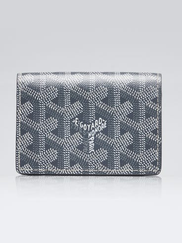 Goyard Grey Chevron Print Coated Canvas Malesherbes Card Holder | Yoogi's Closet Goyard Grey Chevron Print Coated Canvas Malesherbes Card Holder | Yoogi's Closet