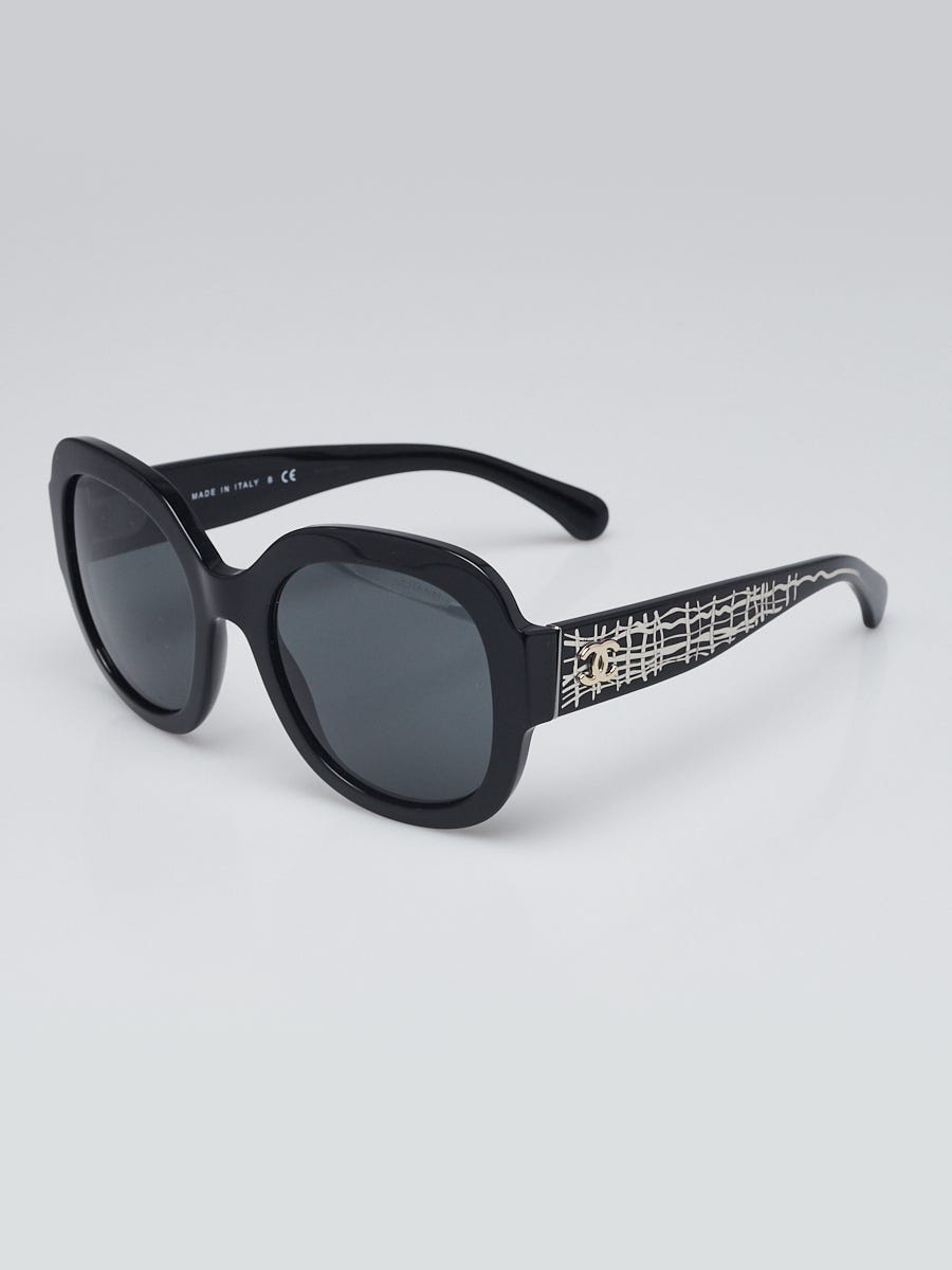 Chanel Black Acetate Frame Oversized Square Sunglasses 5433