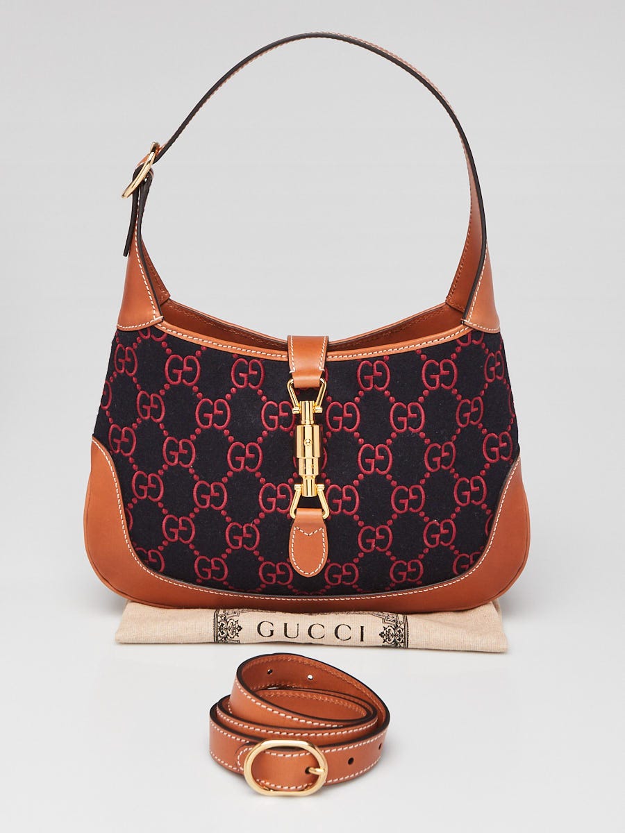 Gucci Multicolor Wool and Leather GG Jackie 1961 Small Shoulder