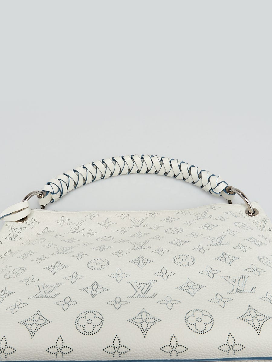 Louis Vuitton White Monogram Mahina Leather Beaubourg Hobo MM Bag