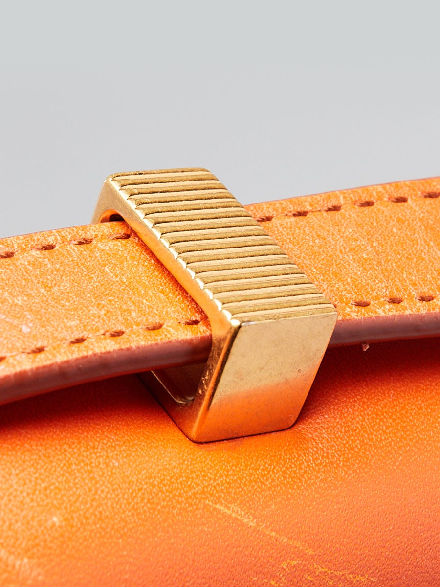 Bottega Veneta Orange Spazzolato Calfskin Leather BV Classic