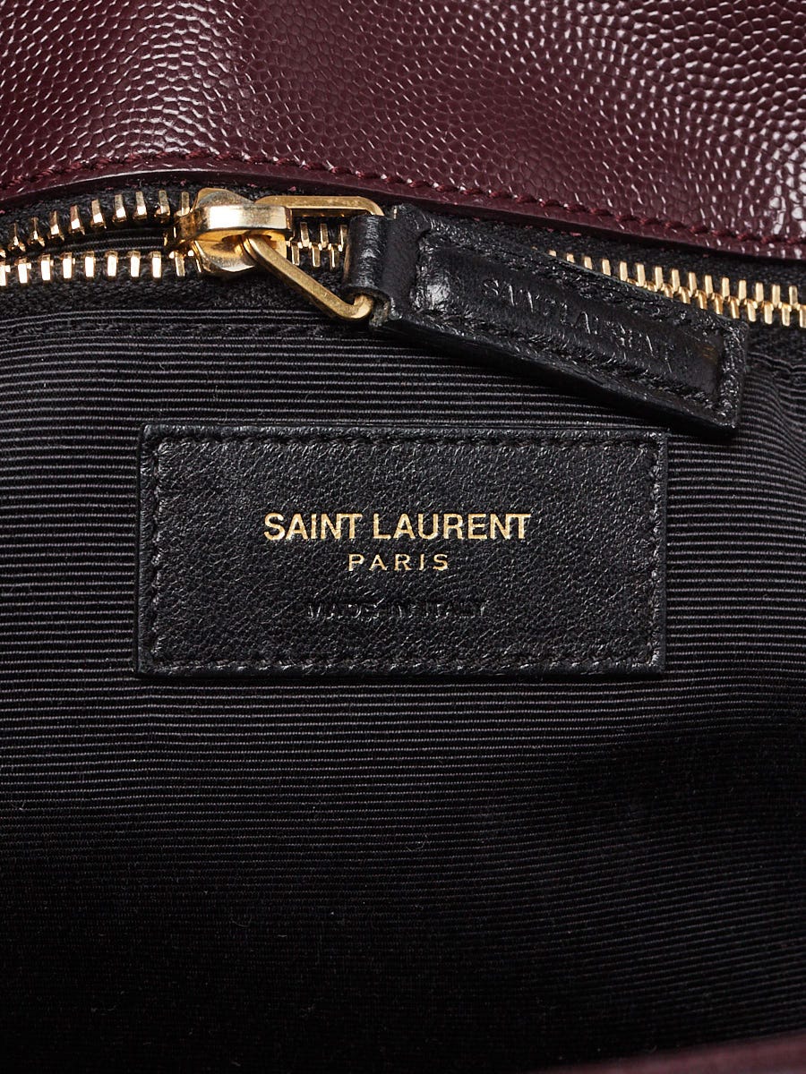 Yves Saint Laurent Purple Chevron Quilted Leather Monogram Tote