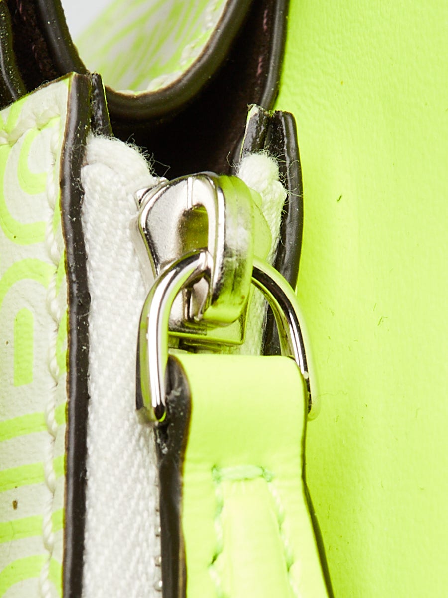 Fendi x Marc Jacobs Neon Yellow Embossed Leather Small Peekaboo