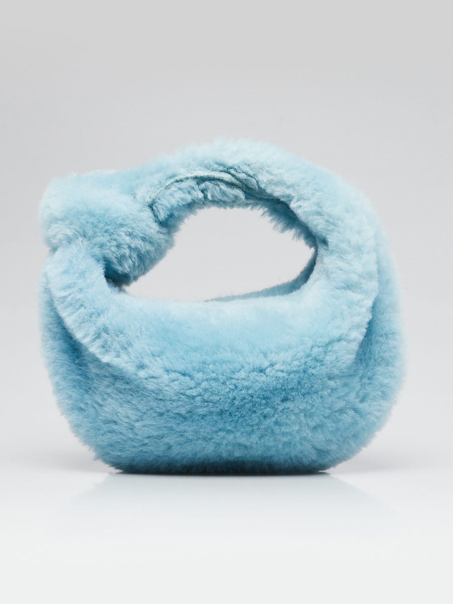 Bottega Veneta Light Blue Shearling Mini Jodie Bag | Yoogi's