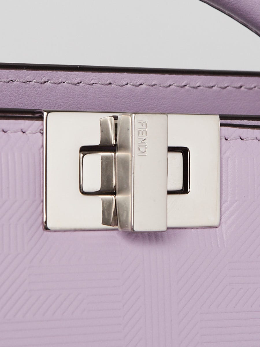 Fendi Dusty Lavendar FF Embossed Leather Small Peekaboo Iseeu