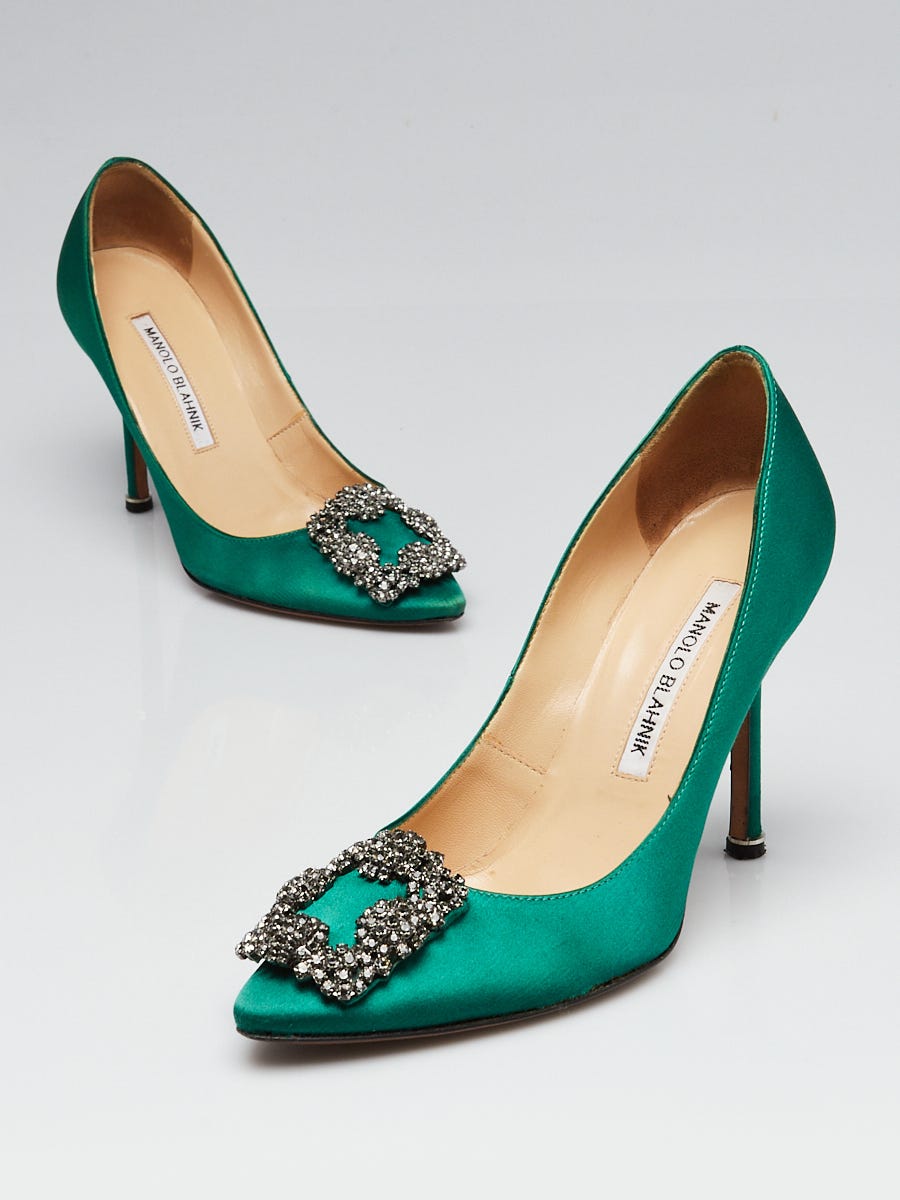 Manolo blahnik hangisi emerald green on sale