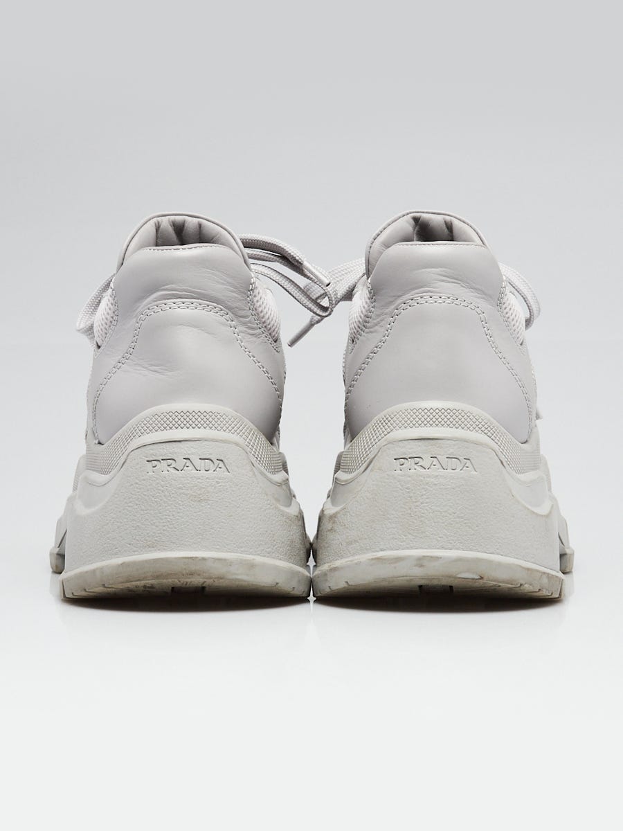 Prada Grey Leather/Mesh Chunky Sole Sneakers Size 6.5/37