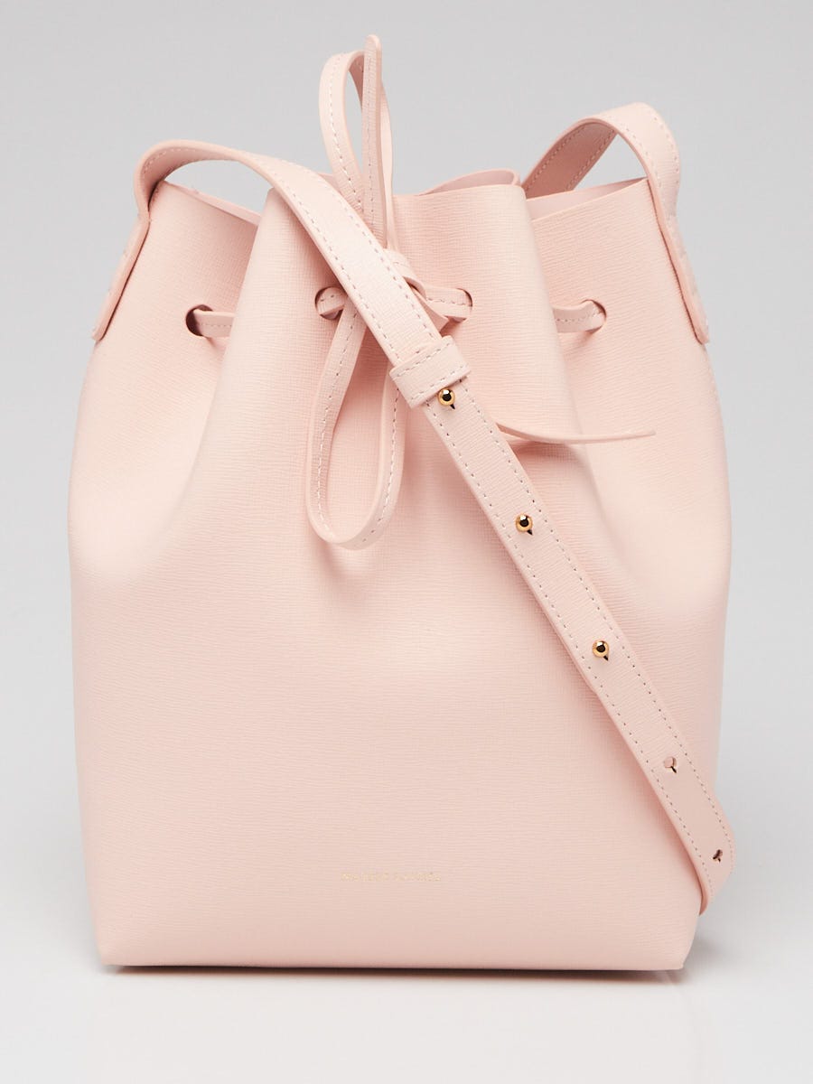 Mansur Gavriel Pink Grained Leather Mini Bucket Bag | Yoogi's Closet