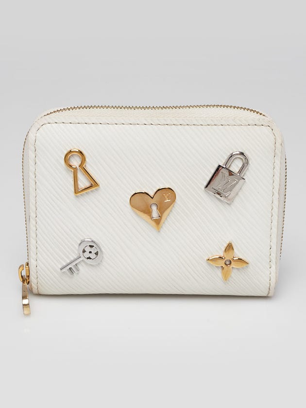 Louis Vuitton White Epi Leather Love Lock Zippy Coin Purse