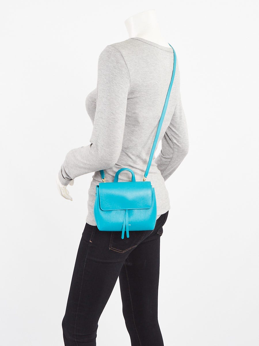 Mansur Gavriel Teal Blue Calf Leather Mini Soft Lady Bag