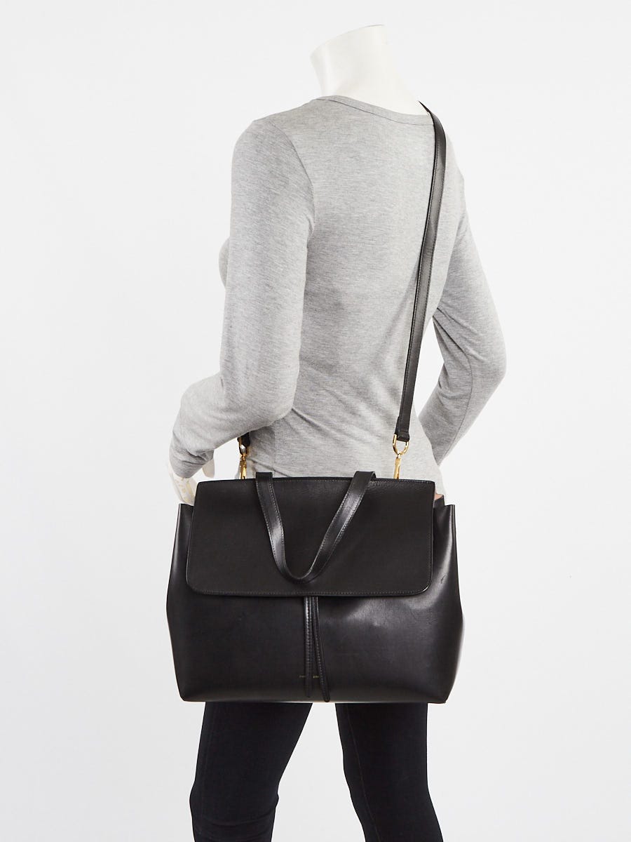 Mansur Gavriel Black/Ballerine Leather Large Lady Bag