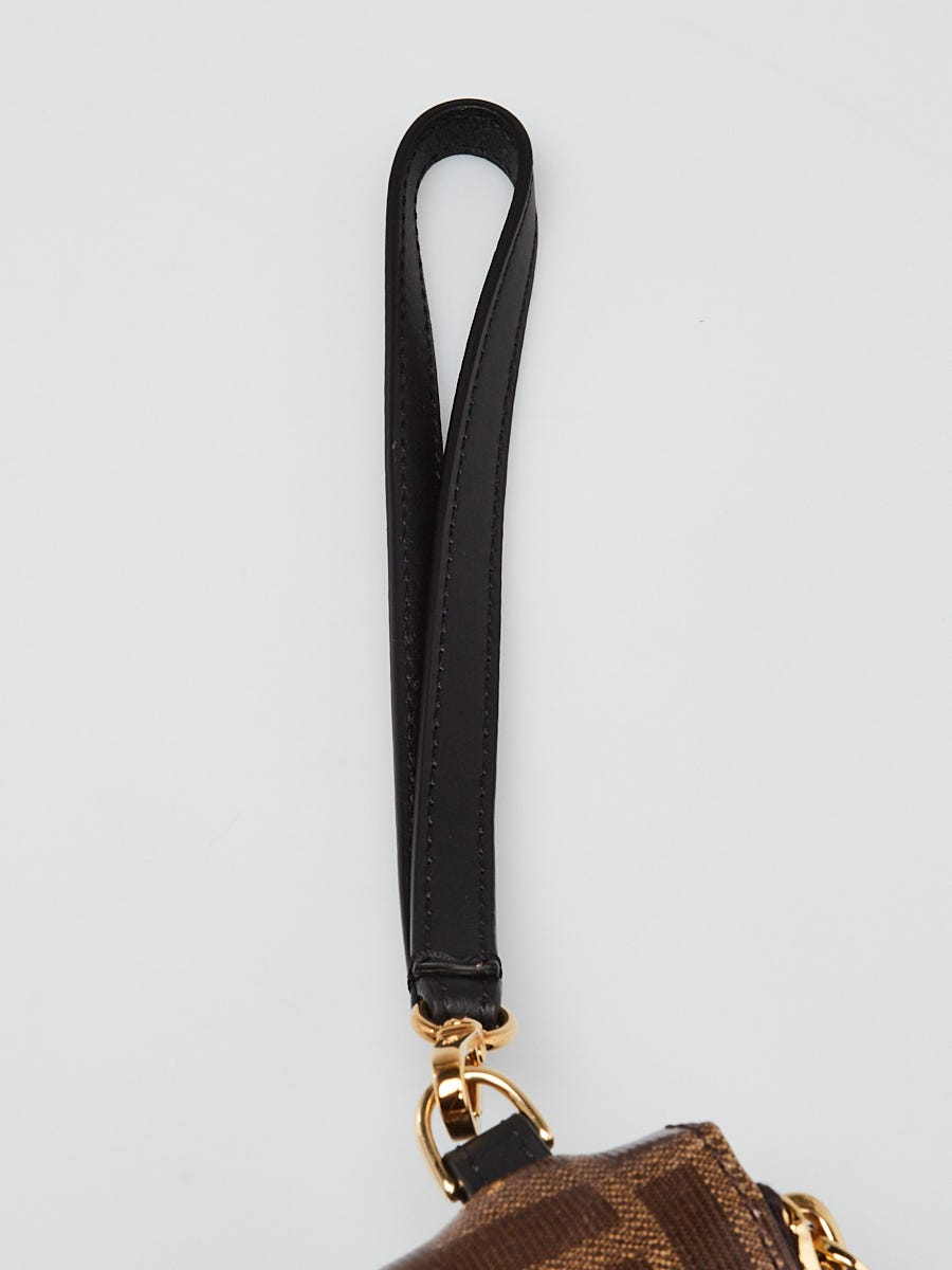 Fendi Brown Monogram Coated Canvas FF Large Flat Wristlet Pouch