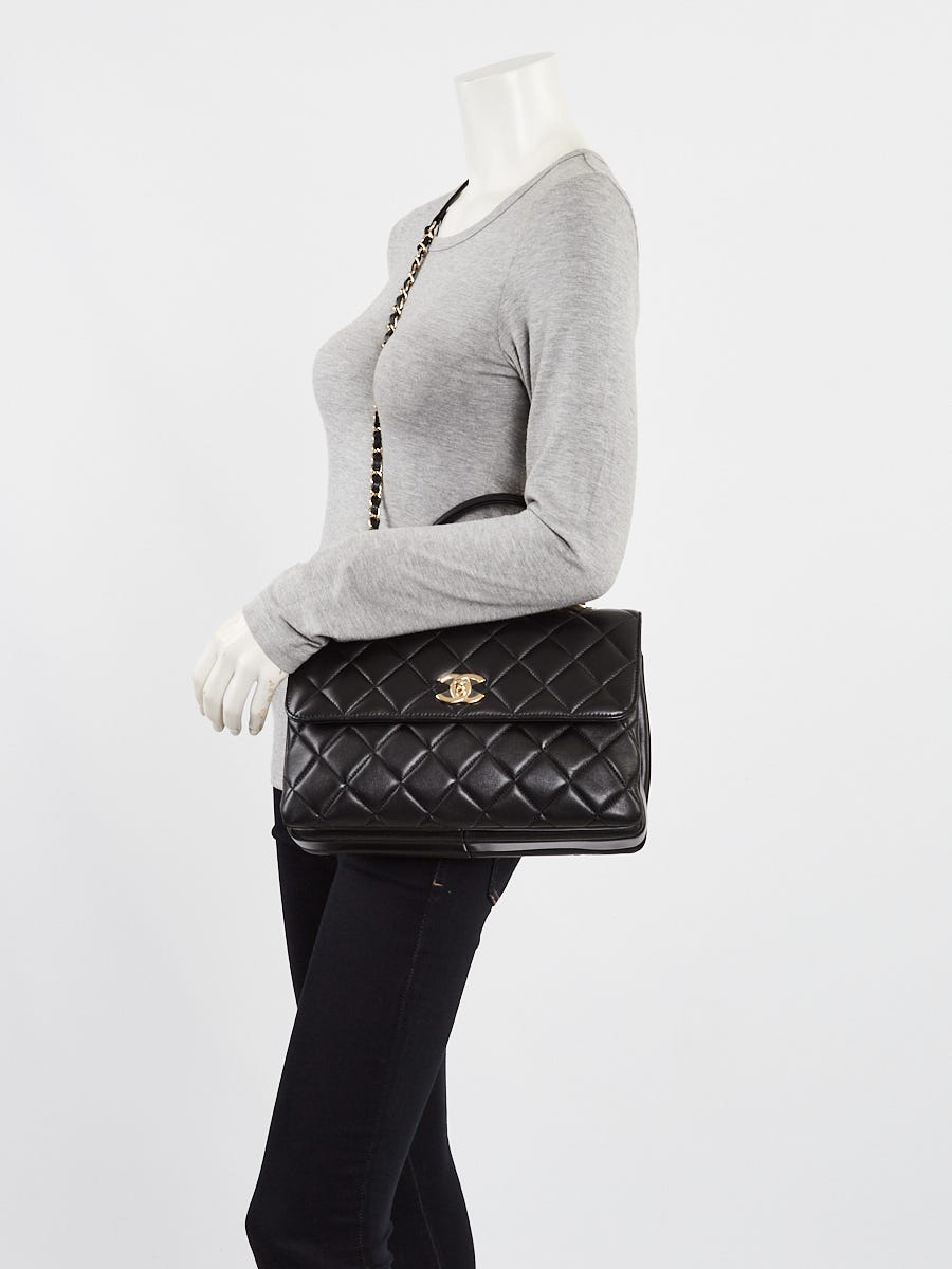 Chanel Black Quilted Lambskin Leather Medium Trendy CC Bag