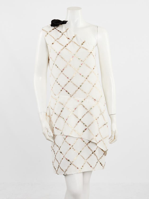 chanel one shoulder dress My Sister's Closet