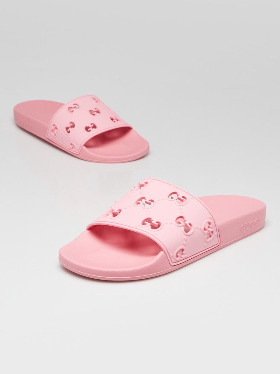 Gucci flip flops pink online