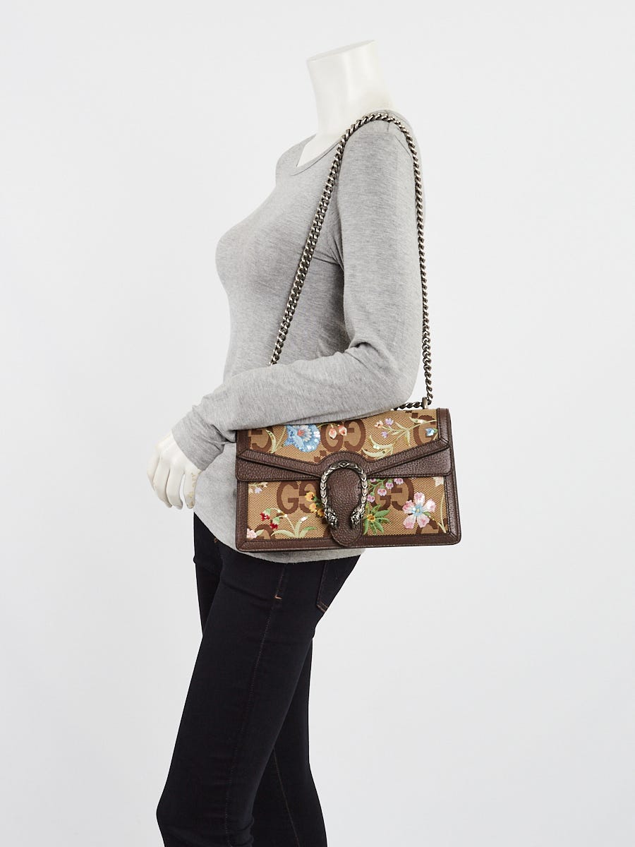 ショルダーバッグ・ポシェット GUCCI BEIGE LEATHER DIONYSUS SHOULDER BAG Gucci Beige/Ebony Jumbo GG Embroidered Small Dionysus