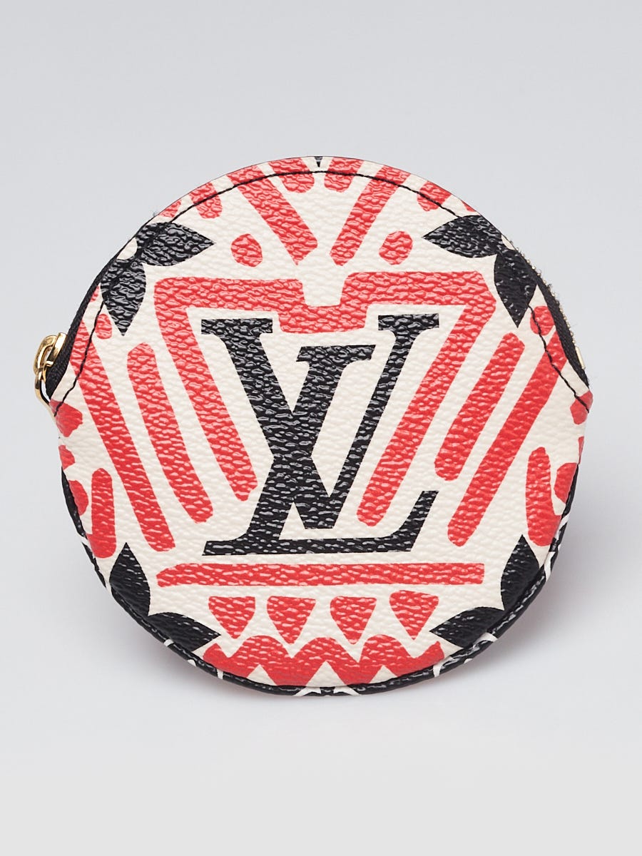 Louis Vuitton Cream Red Monogram Canvas Crafty Round Coin Purse