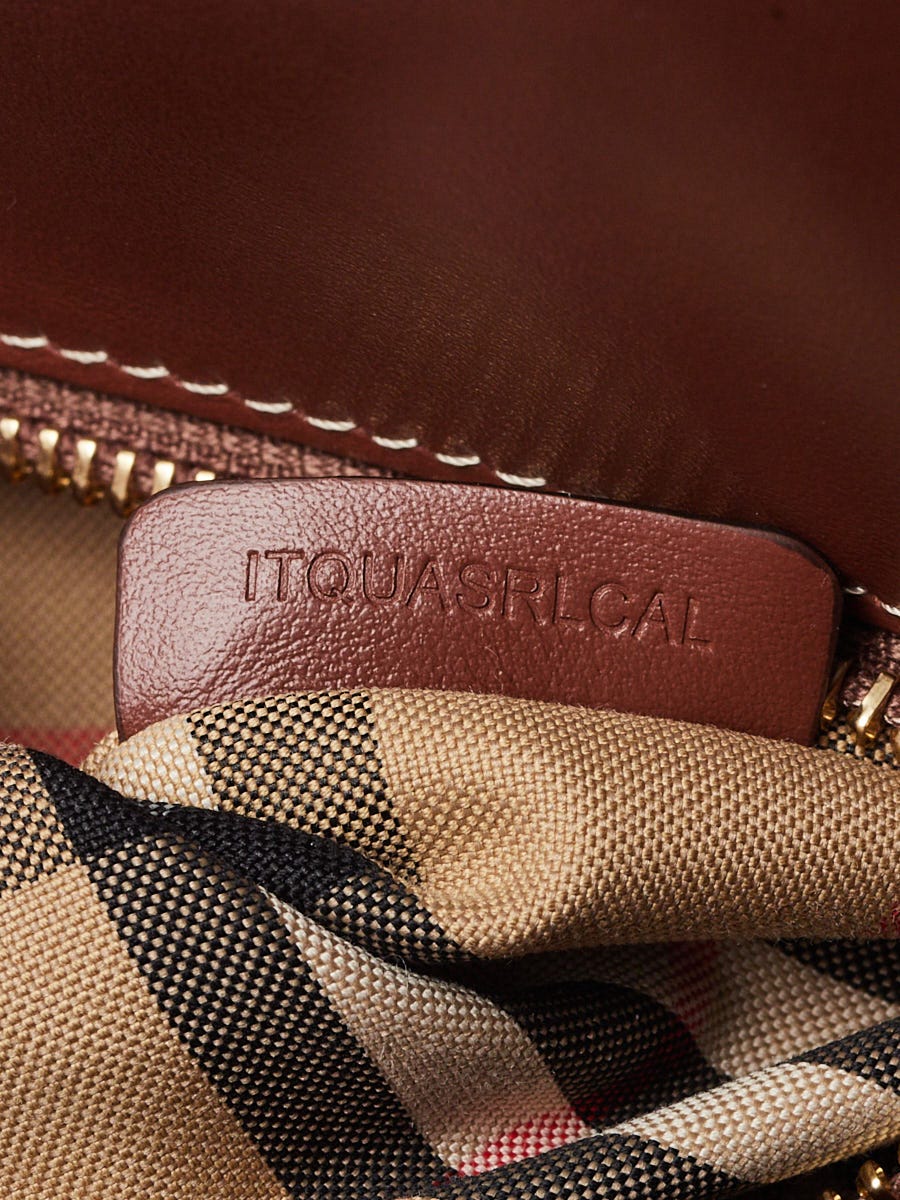 Burberry Black Leather Vintage Check Canvas Medium Title