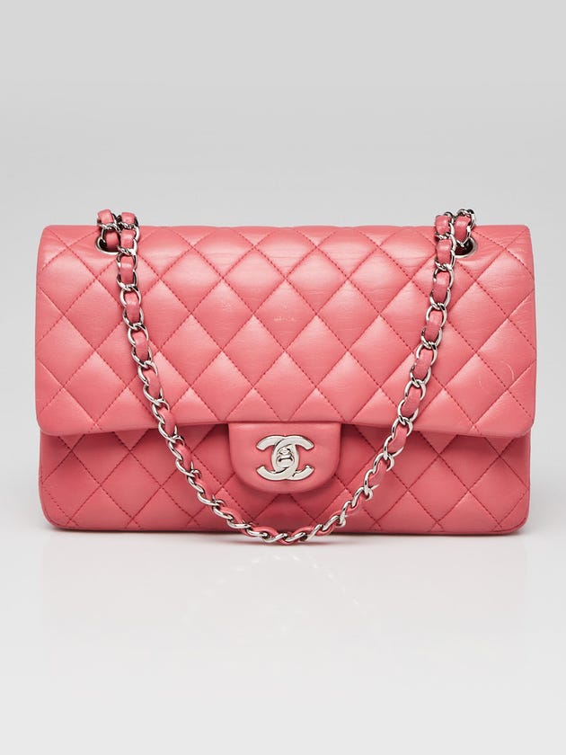 Chanel Pink Quilted Lambskin Leather Classic Medium Double Flap Bag