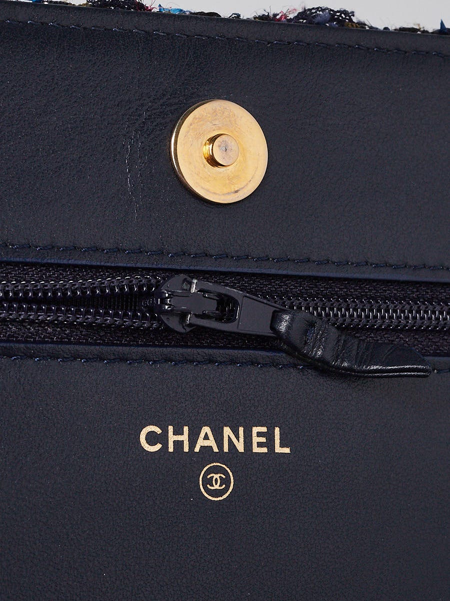Chanel Blue Multicolor Tweed Charms WOC Clutch Bag | Yoogi's