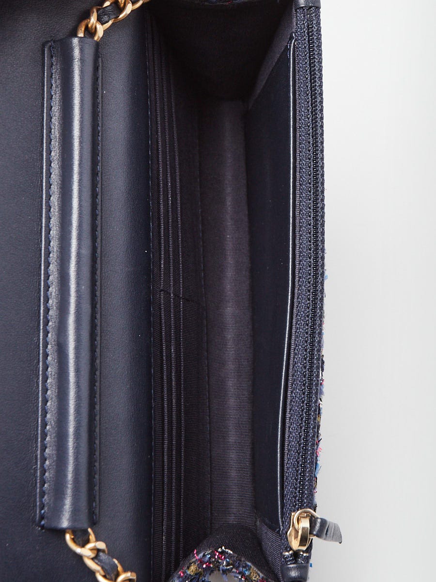 Chanel Blue Multicolor Tweed Charms WOC Clutch Bag | Yoogi's