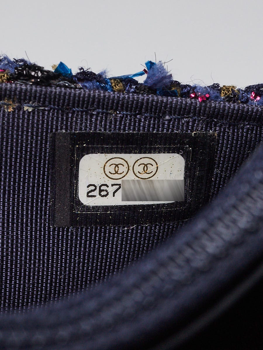 Chanel Blue Multicolor Tweed Charms WOC Clutch Bag | Yoogi's