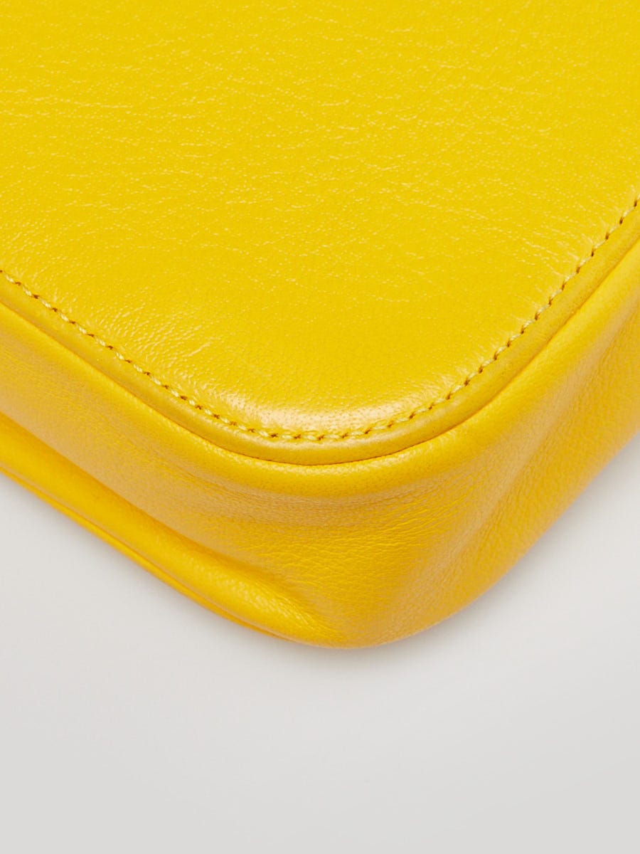 Balenciaga Yellow Calfskin Leather Everyday Camera XS Bag