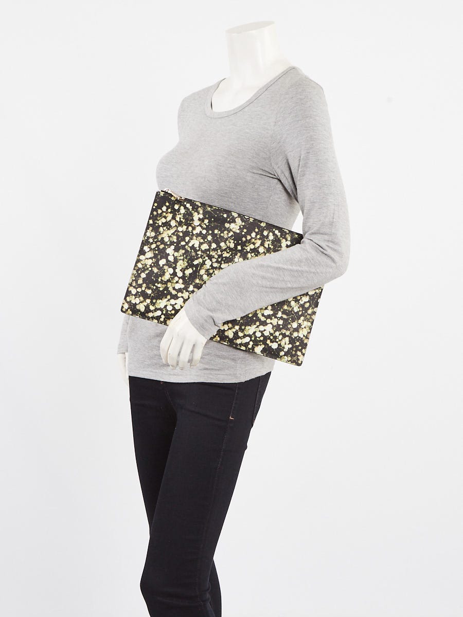 Givenchy Green/Black Floral-Print Coated Canvas Clutch Bag