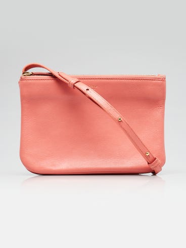 Celine Pink Leather Small Trio Crossbody Bag