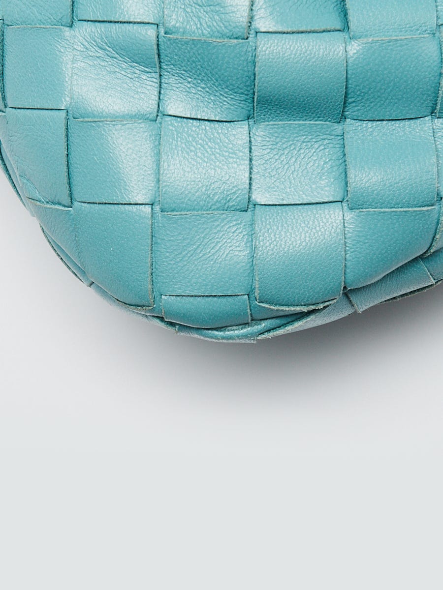 Bottega Veneta Light Blue Intrecciato Woven Leather Mini Bottega Veneta Light Blue Intrecciato Woven Leather Mini