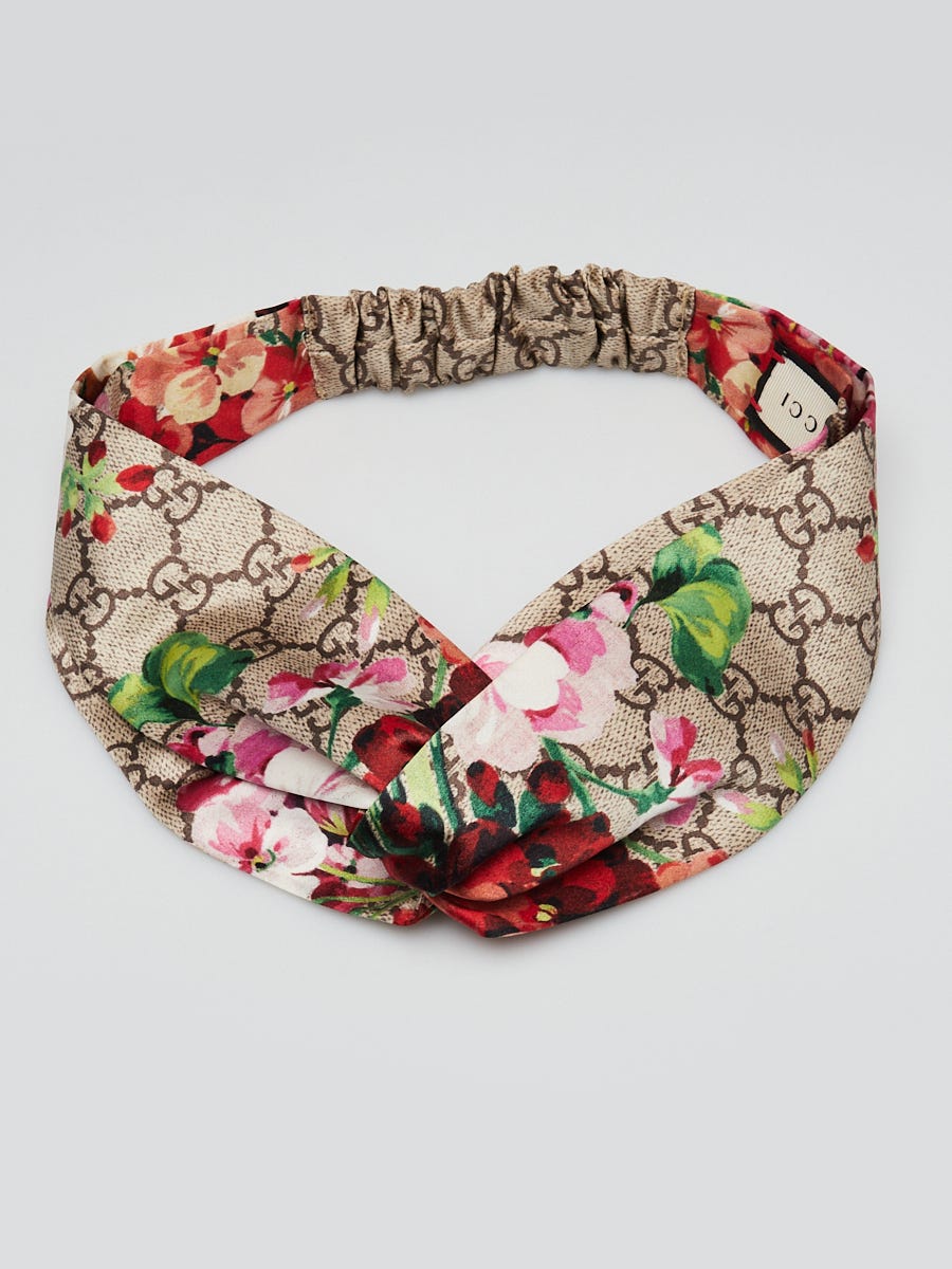 Gucci Beige/Ebony GG Silk Blooms Headband | Yoogi display picture 1