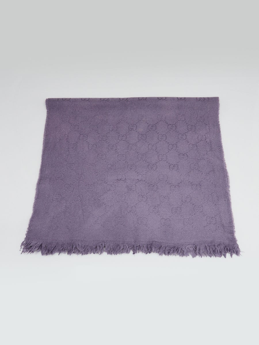 Gucci Purple Wool GG Shawl Scarf | Yoogi's Closet