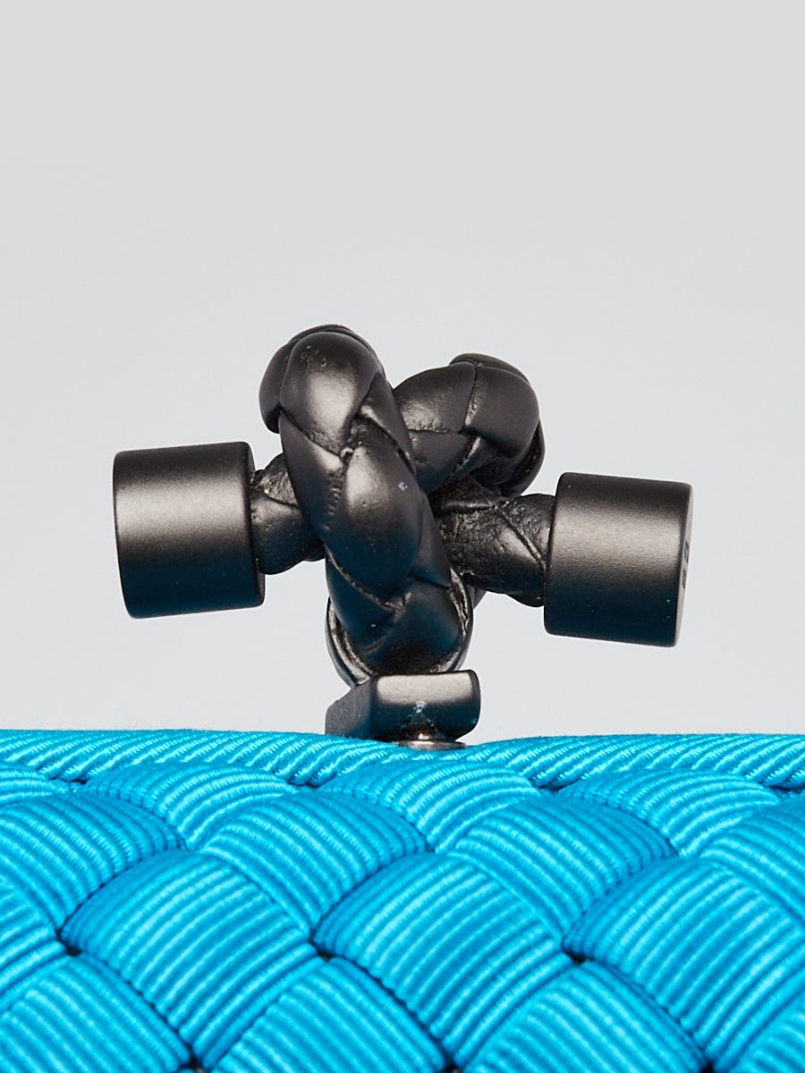 Bottega Veneta Turquoise Intrecciato Silk Moire Stretch Knot