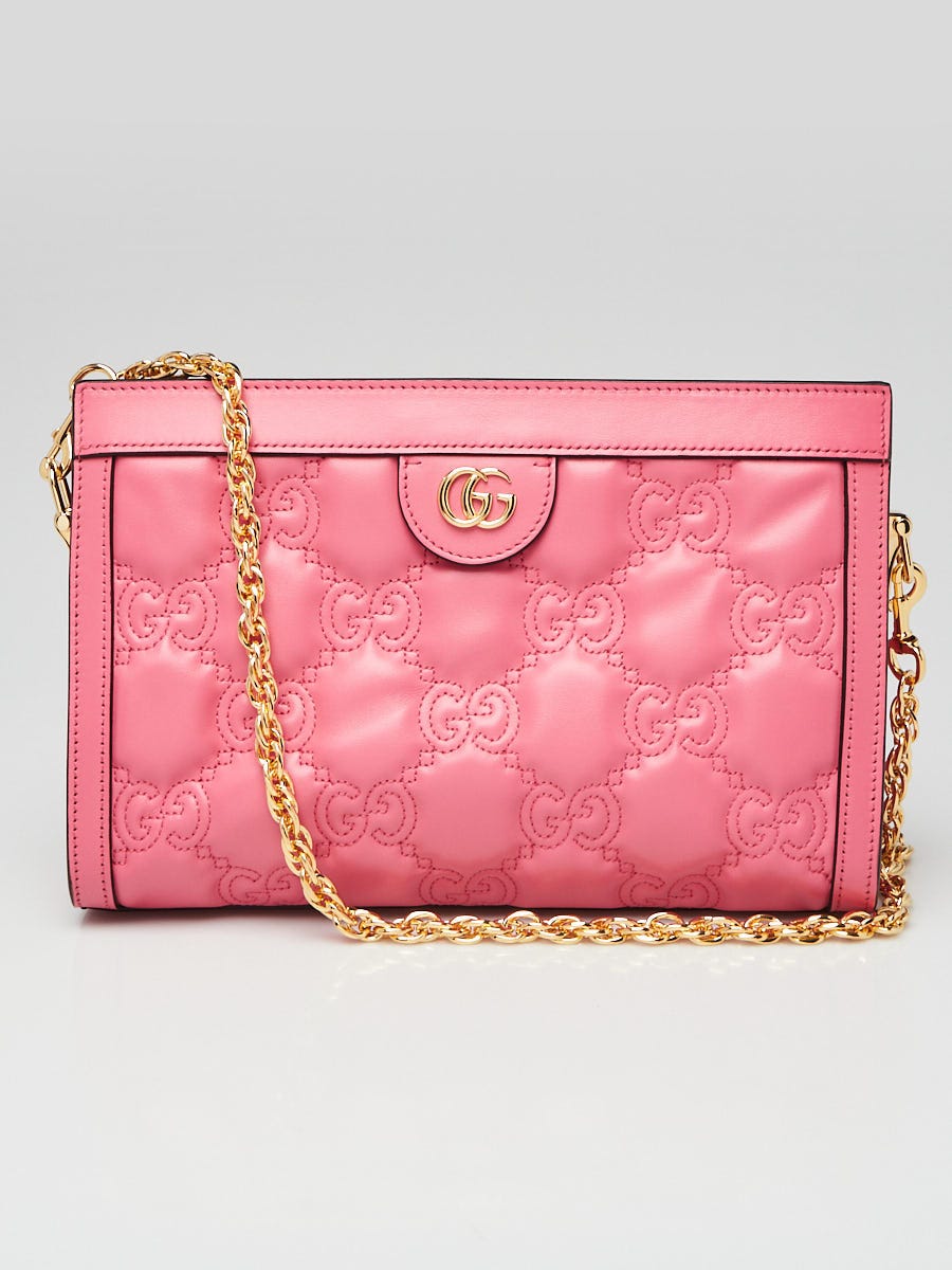Gucci Pink GG Stitched Leather Matelassè Small Bag | Yoogi's Gucci Pink GG Stitched Leather Matelassè Small Bag | Yoogi's