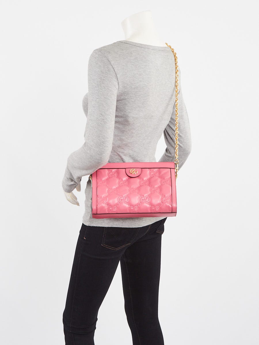 Gucci Pink GG Stitched Leather Matelassè Small Bag | Yoogi's Gucci Pink GG Stitched Leather Matelassè Small Bag | Yoogi's